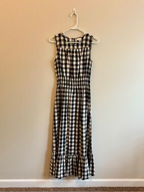 Black and White Gingham Maxi Dress - Sleeveless
